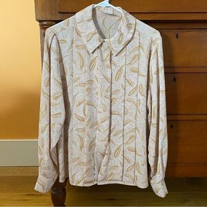 Bleyle Vintage Paisley Style Hidden Button-Up Pleated Blouse